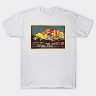 1922 Spanish Grand Prix Automobile Race, Barcelona - Vintage Poster Design T-Shirt